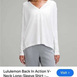 lululemon athletica White Long-Sleeve V-Neck Top